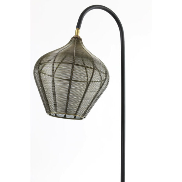 Vloerlamp Alvaro - Antiek Brons+mat Zwart Light & Living Vloerlamp 8213018