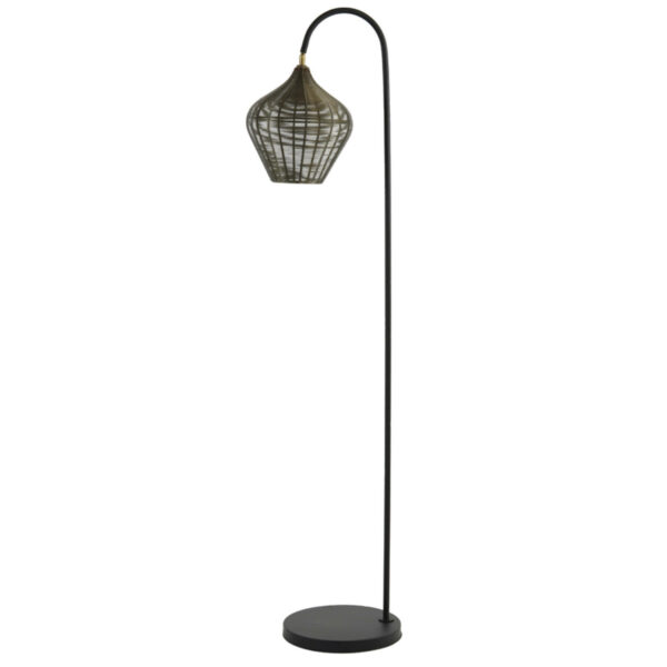 Vloerlamp Alvaro - Antiek Brons+mat Zwart Light & Living Vloerlamp 8213018