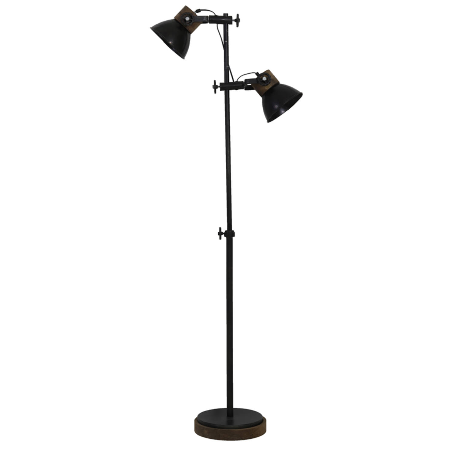 Vloerlamp Jody - Zwart Zink+hout Bruin Light & Living Vloerlamp 1831016