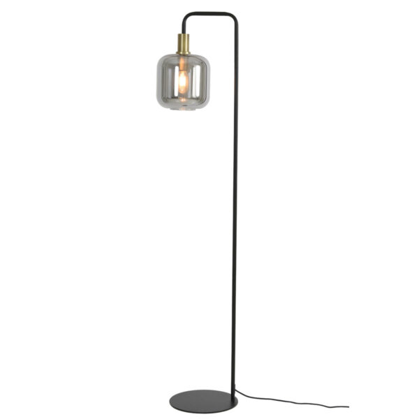 Vloerlamp Lekar - Antiek Brons+smoke Glas Light & Living Vloerlamp 1861884