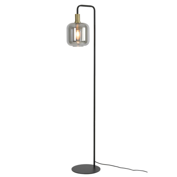 Vloerlamp Lekar - Antiek Brons+smoke Glas Light & Living Vloerlamp 1861884