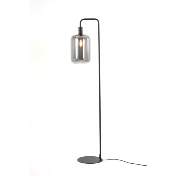 Vloerlamp Lekar - Zwart+smoke Glas Hoog Light & Living Vloerlamp 1871465