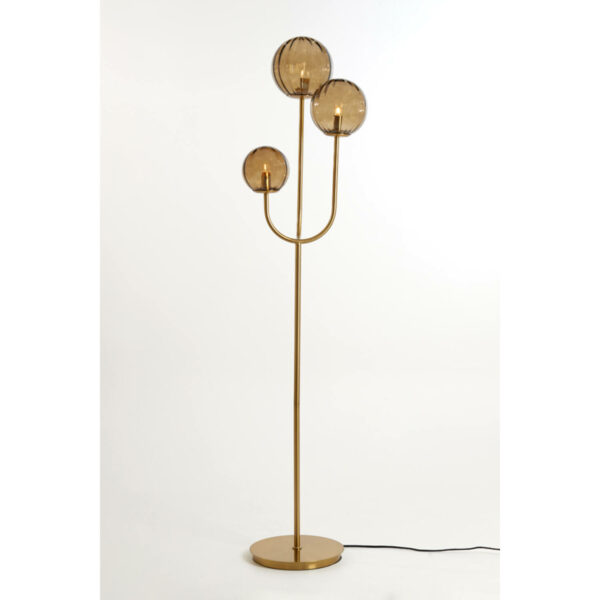 Vloerlamp Magdala - Glas Bruin+goud Light & Living Vloerlamp 1735482