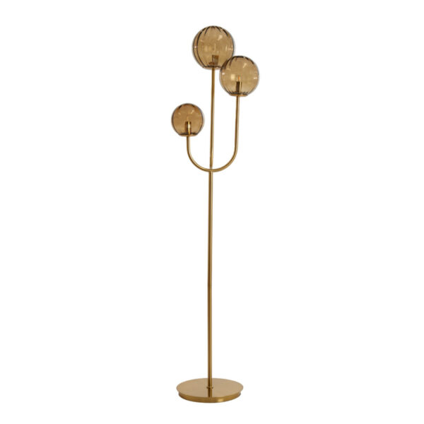 Vloerlamp Magdala - Glas Bruin+goud Light & Living Vloerlamp 1735482