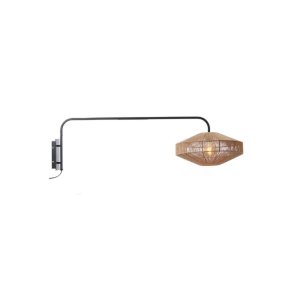 Wandlamp Lyra - Naturel+mat Zwart Light & Living Wandlamp 3126084