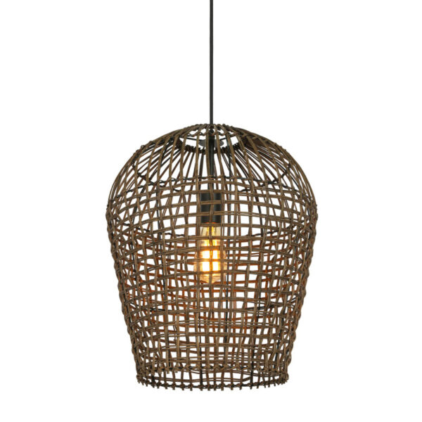 Pronto Wonen Hanglamp Scarperio rond 40 cm rotan bruin Bruin Verlichting