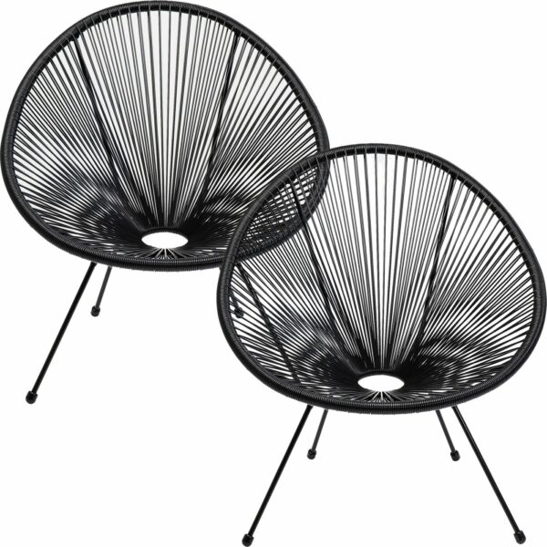 Fauteuil Acapulco 2/Set Mono Black Kare Design Fauteuil 47420