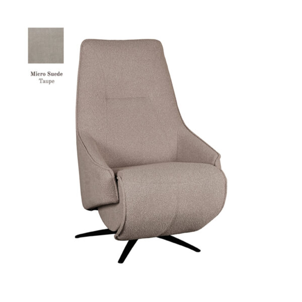 LABEL51 Fauteuil Odense - Taupe - Micro Suede - Elektrische Taupe Fauteuil