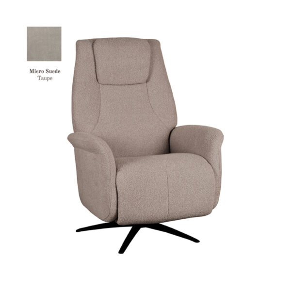 LABEL51 Fauteuil Stockholm - Taupe - Micro Suede - Elektrische Taupe Fauteuil