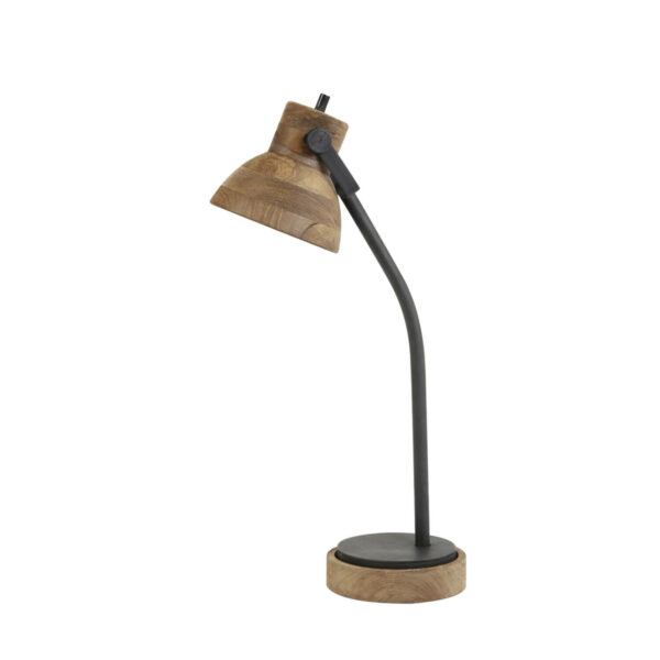 Bureaulamp Imbert - Hout Bruin+mat Zwart Light & Living Bureau 1848284