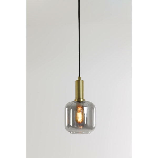 Hanglamp Lekar - Antiek Brons+smoke Glas Light & Living Hanglamp 2950384