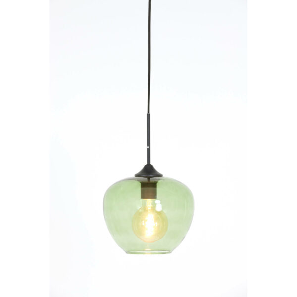 Hanglamp Mayson - Glas Groen-mat Zwart Light & Living Hanglamp 2952281