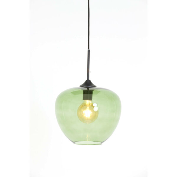 Hanglamp Mayson - Glas Groen-mat Zwart Light & Living Hanglamp 2952381