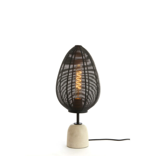 Tafellamp Joley - Mat Zwart+wit Marmer Light & Living Tafellamp 8055312