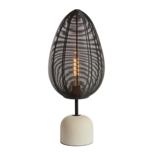 Tafellamp Joley - Mat Zwart+wit Marmer Light & Living Tafellamp 8055412