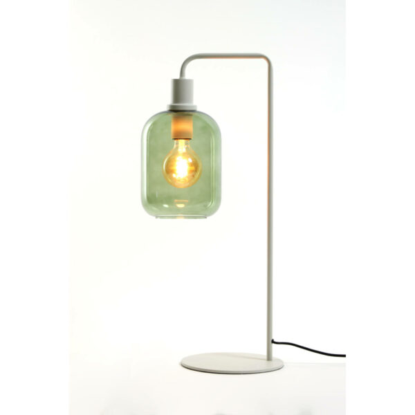 Tafellamp Lekar - Licht Grijs+groen Glas Hoog Light & Living Tafellamp 1871381