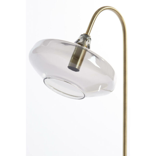 Tafellamp Solna - Antiek Brons+smoke Glas Light & Living Tafellamp 1881012