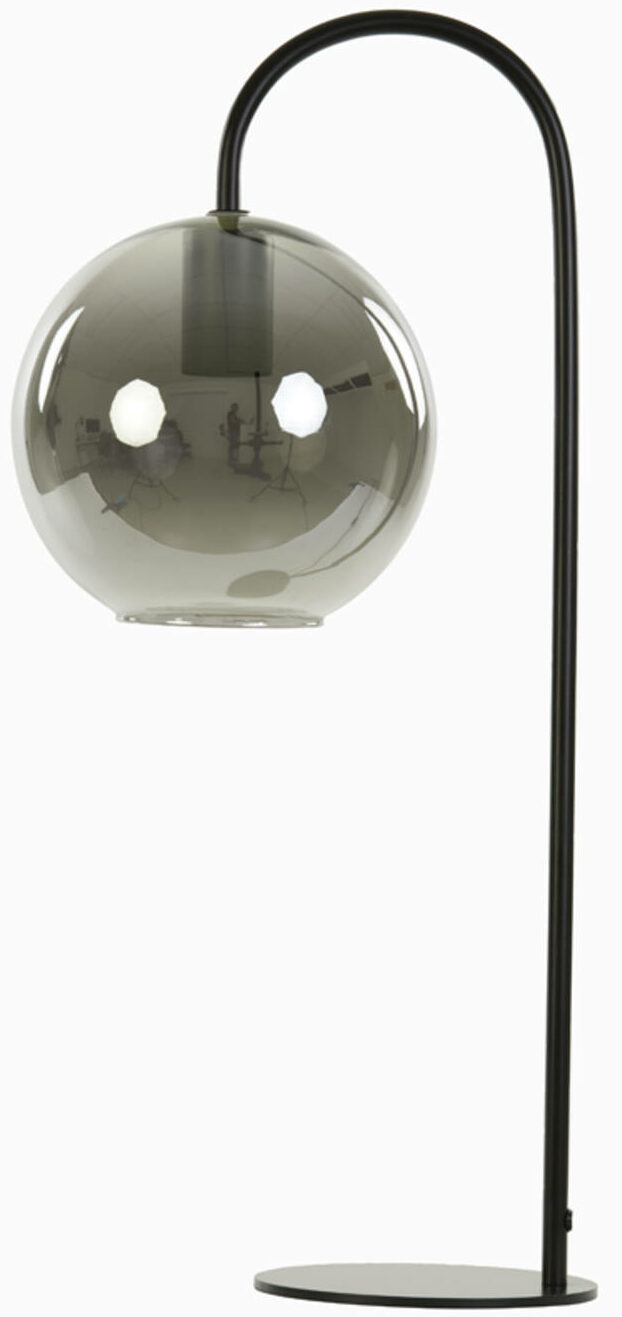 Tafellamp Subar - Mat Zwart+smoke Glas Light & Living Tafellamp 1871565