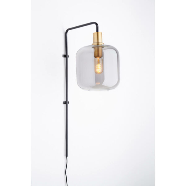Wandlamp Lekar - Antiek Brons+smoke Glas Light & Living Wandlamp 3122384
