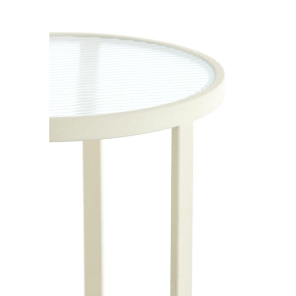 Zuil Retiro - Helder Rib Glas+crème Light & Living Bijzettafel 5504143