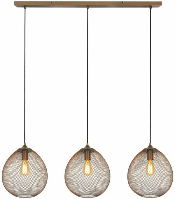 Pronto Wonen Hanglamp Maroggia bruin koper 3-lichts Bruin Opties