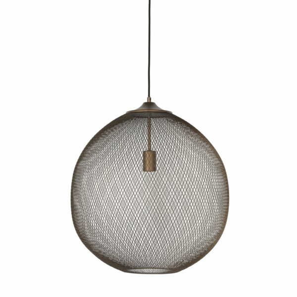 Pronto Wonen Hanglamp Maroggia bruin rond 50cm koper 1-lichts Bruin Opties