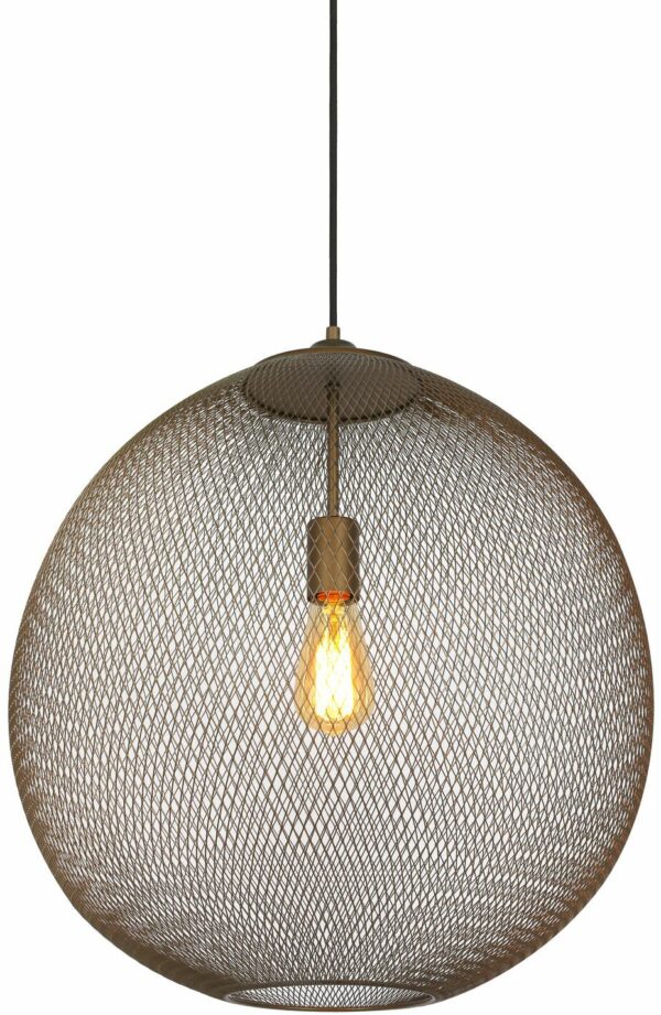 Pronto Wonen Hanglamp Maroggia bruin rond 50cm koper 1-lichts Bruin Opties