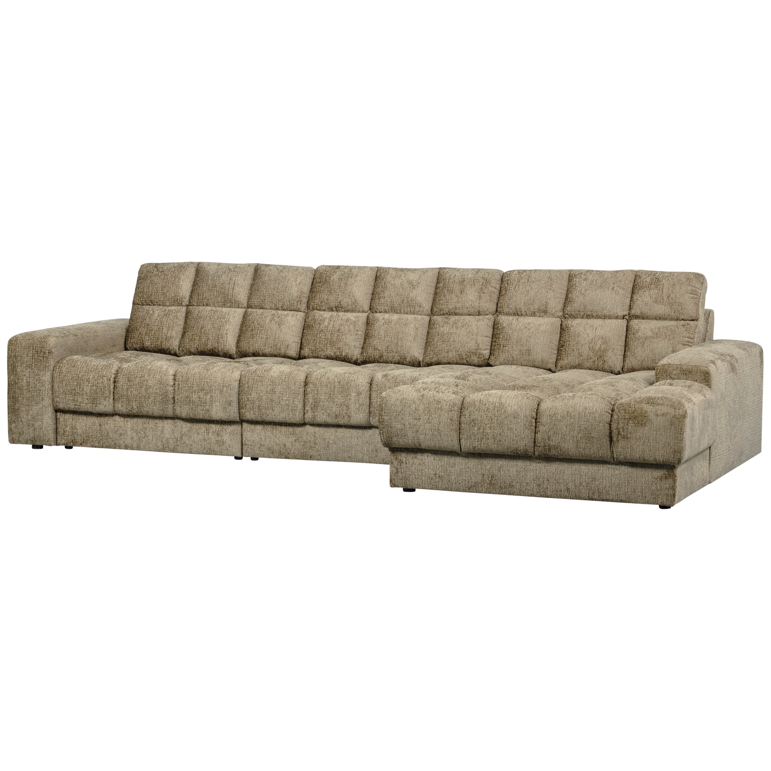 WOOOD Second date chaise longue rechts structure velvet wheatfield Beige|Taupe Bank