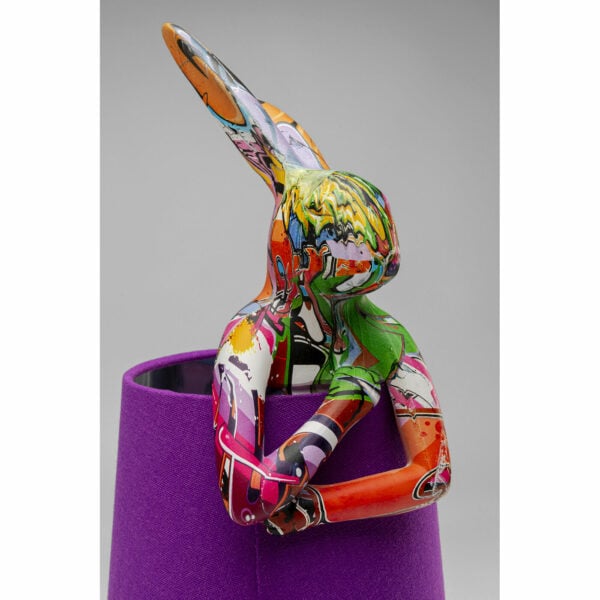 Tafellamp Animal Rabbit Graffiti/Purple 50cm Kare Design Tafellamp 56662