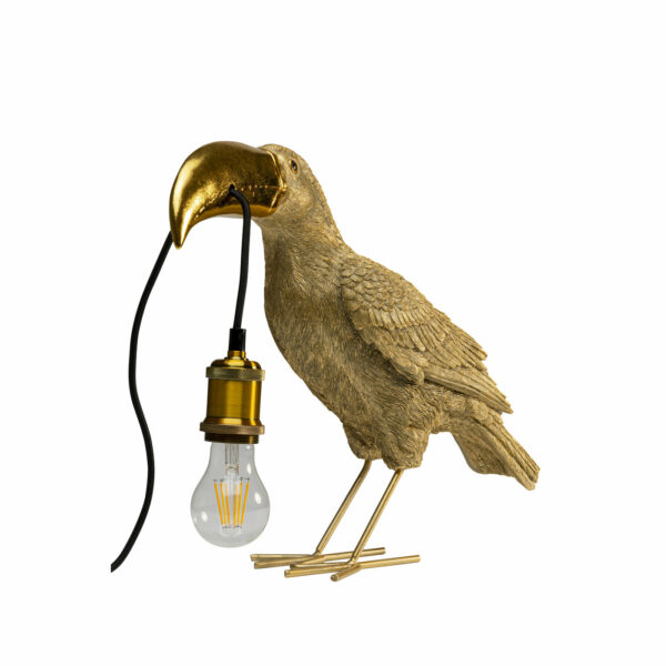 Tafellamp Toucan Gold 42cm Kare Design Tafellamp 56858