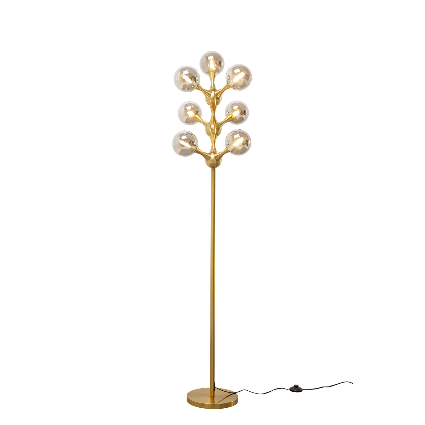 Vloerlamp Atomic Bals Brass 174cm Kare Design Vloerlamp 56677