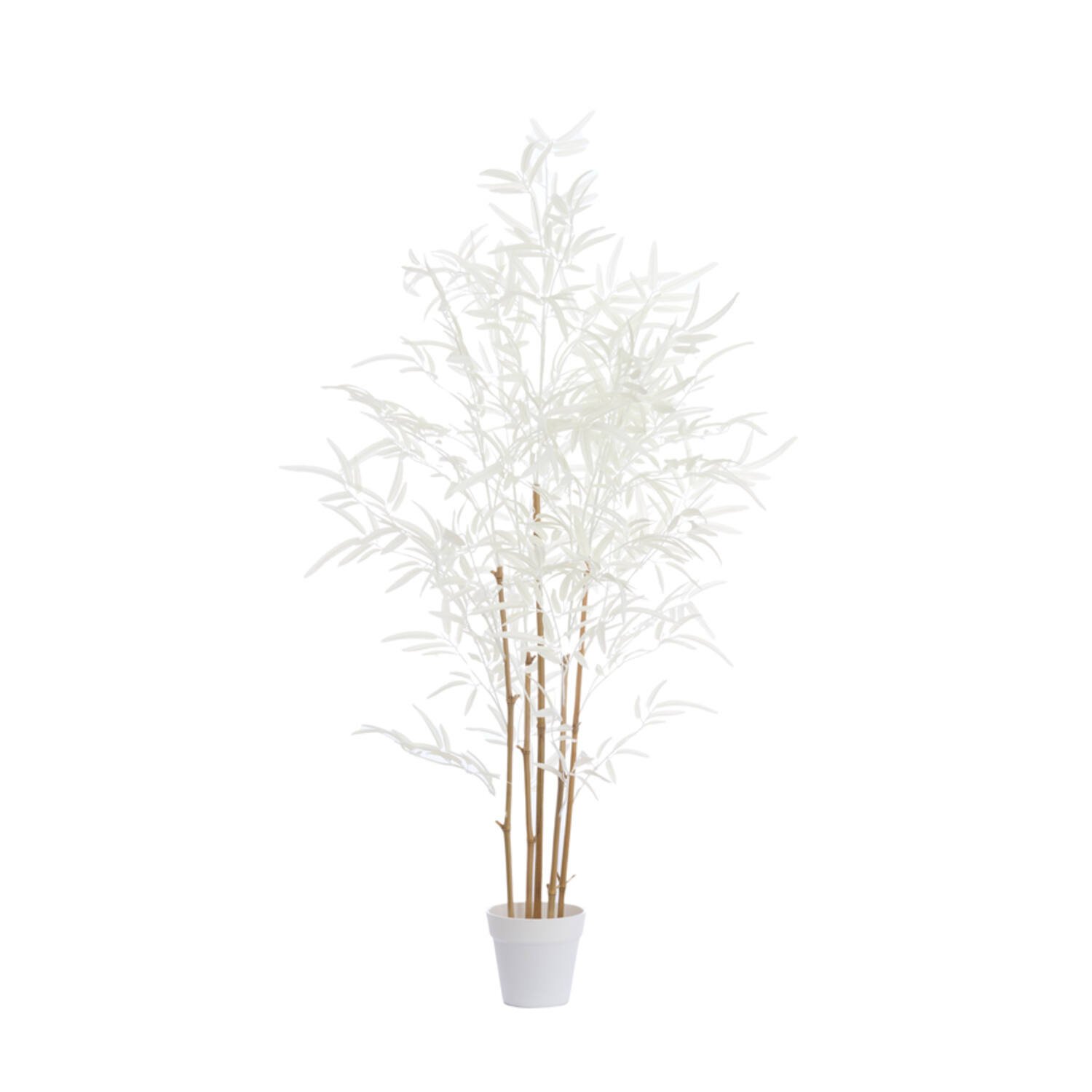 Light & Living Kunstplant Bamboo - Kunststof - Wit - 14 x 120 x 14 cm (BxHxD)