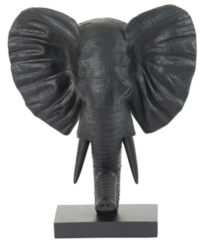 Light&living Ornament op voet 30x15x35,5 cm ELEPHANT mat zwart