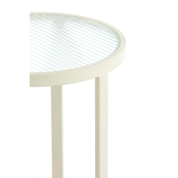 Zuil Retiro - Helder Rib Glas+crème Light & Living Bijzettafel 5504043