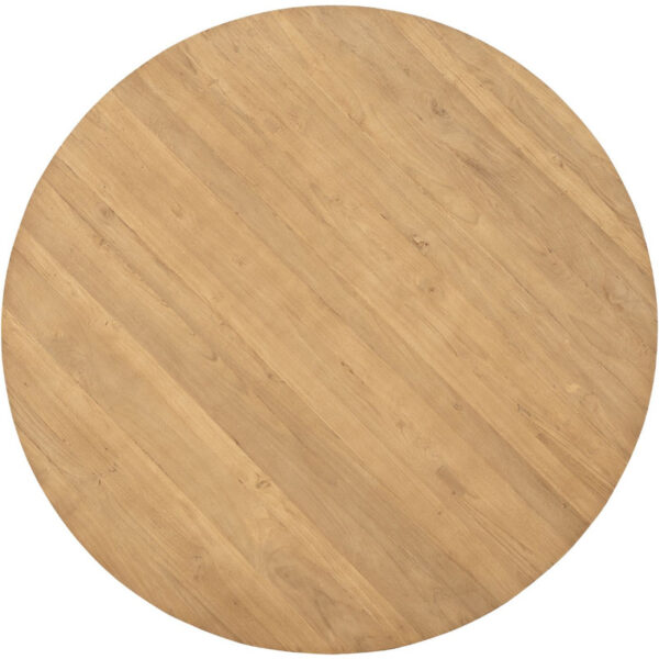 Pronto Wonen Eettafel Aska rond 150 teak naturel brushed Bruin|Naturel Eettafel