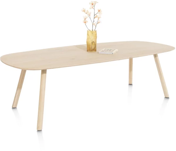 Xooon Niora eetkamertafel 210 x 110 cm - deens ovaal - houten poot Naturel Eettafel