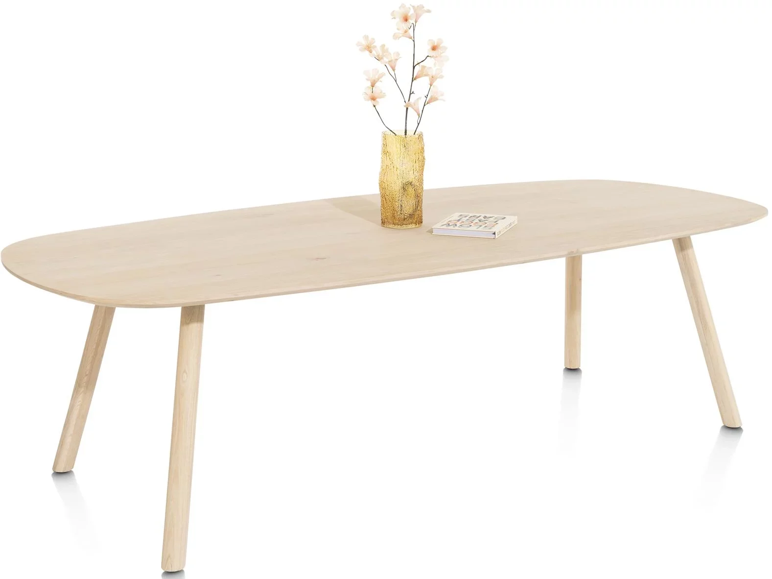 Xooon Niora eetkamertafel 240 x 115 cm - deens ovaal - houten poot Naturel Eettafel