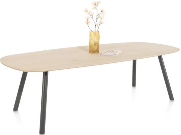 Xooon Niora eetkamertafel 270 x 120 cm - deens ovaal - metalen poot - graphite naturel Eettafel