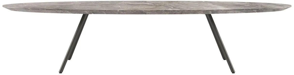 Xooon Niora salontafel 150 x 50 cm - HPL marmer licht grijs - metal graphite Bijzettafel