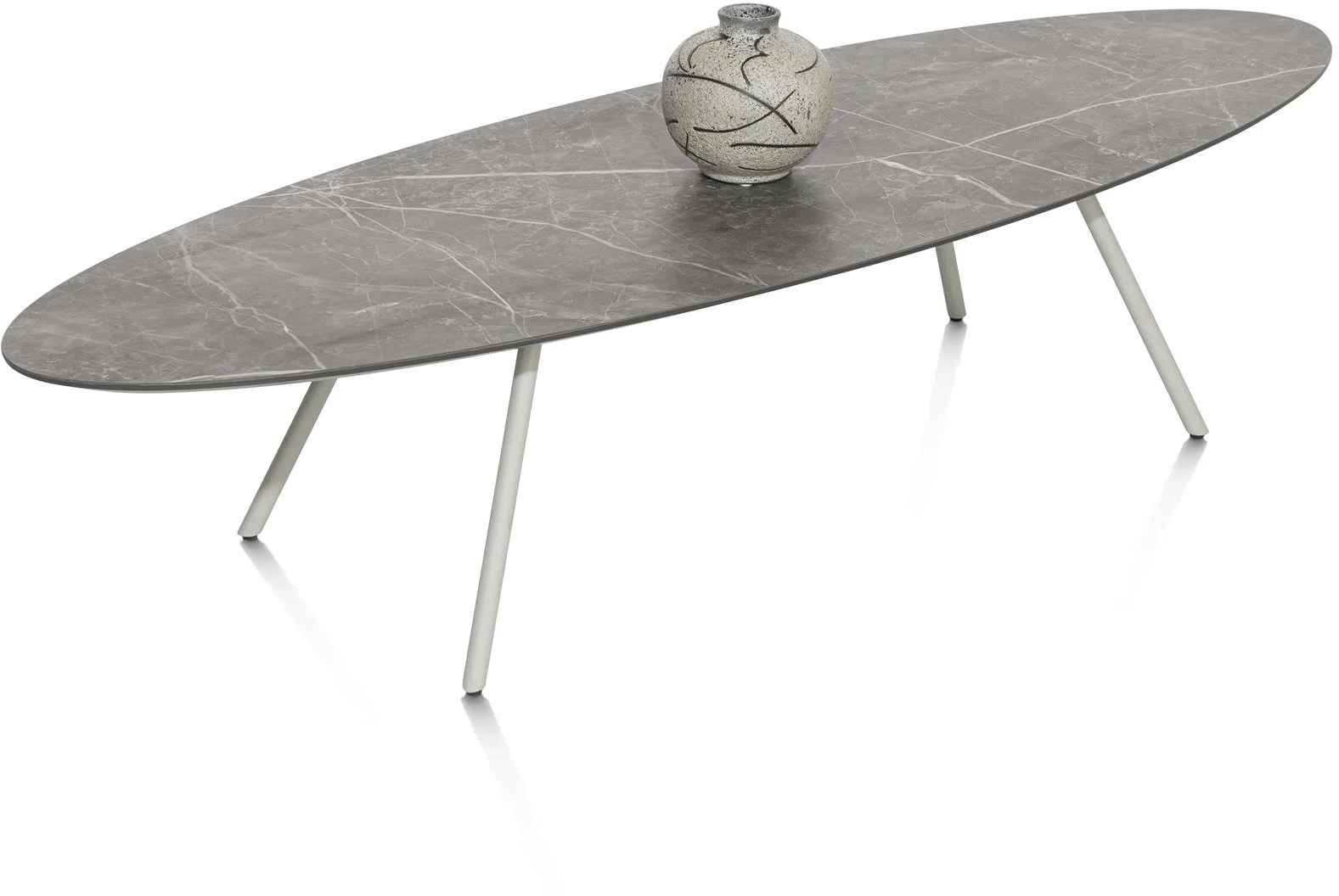 Xooon Niora salontafel 150 x 50 cm - HPL marmer licht grijs - silk grey Bijzettafel