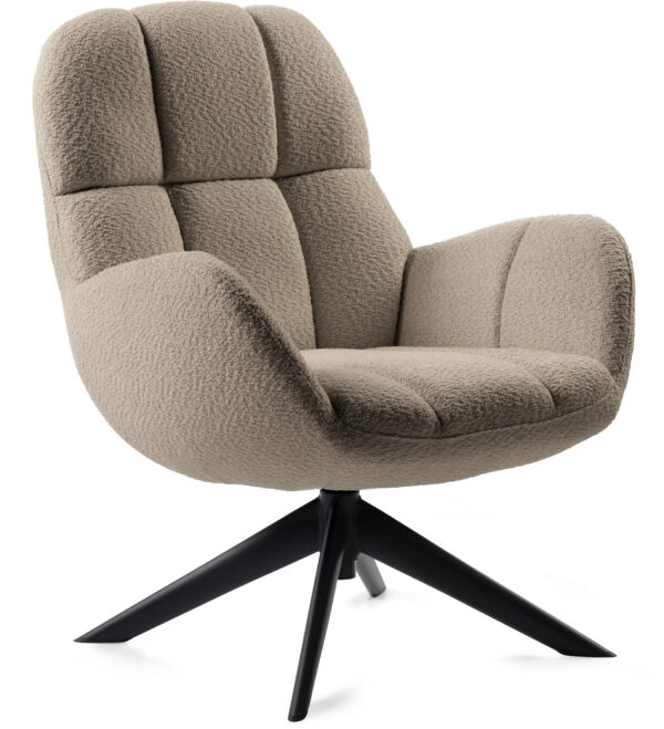 Feelings Wonen meubelen Anne draaifauteuil taupe Taupe Fauteuil