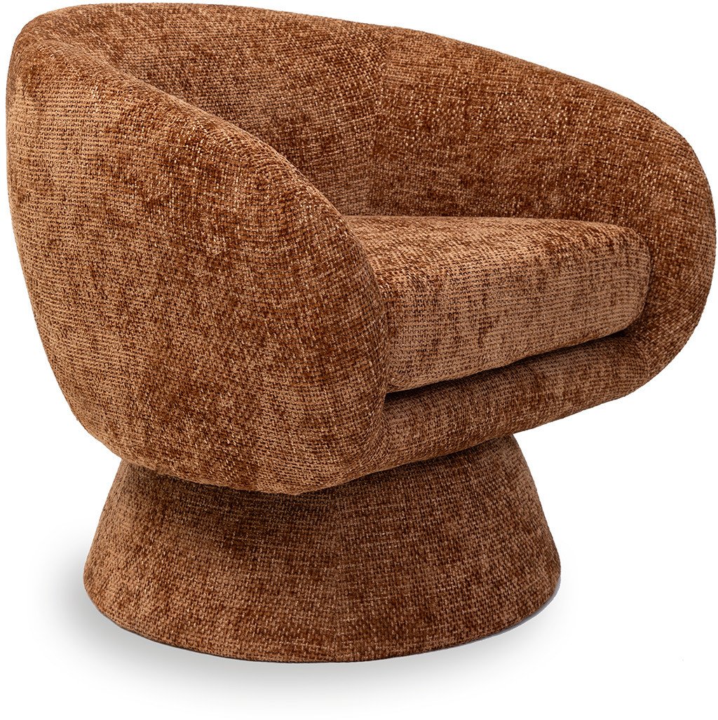 Feelings Wonen meubelen Mara draaifauteuil caramel Bruin|Cognac Eetkamerstoel