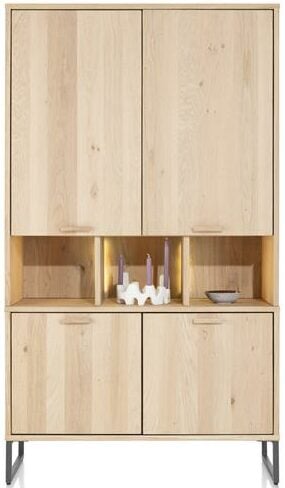 Henders & Hazel Castello bergkast 123 cm - 4-deuren + 3-niches (+ LED) Naturel Kast