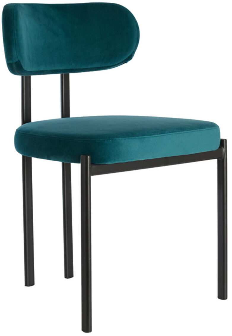 Eetkamerstoel Sonja - Velvet Emerald+zwart Light & Living Eetkamerstoel 5505781