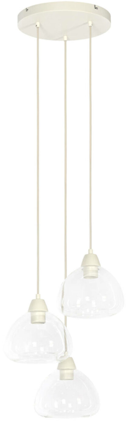 Hanglamp Bisho - Glas Helder+crème Light & Living Hanglamp 2982043