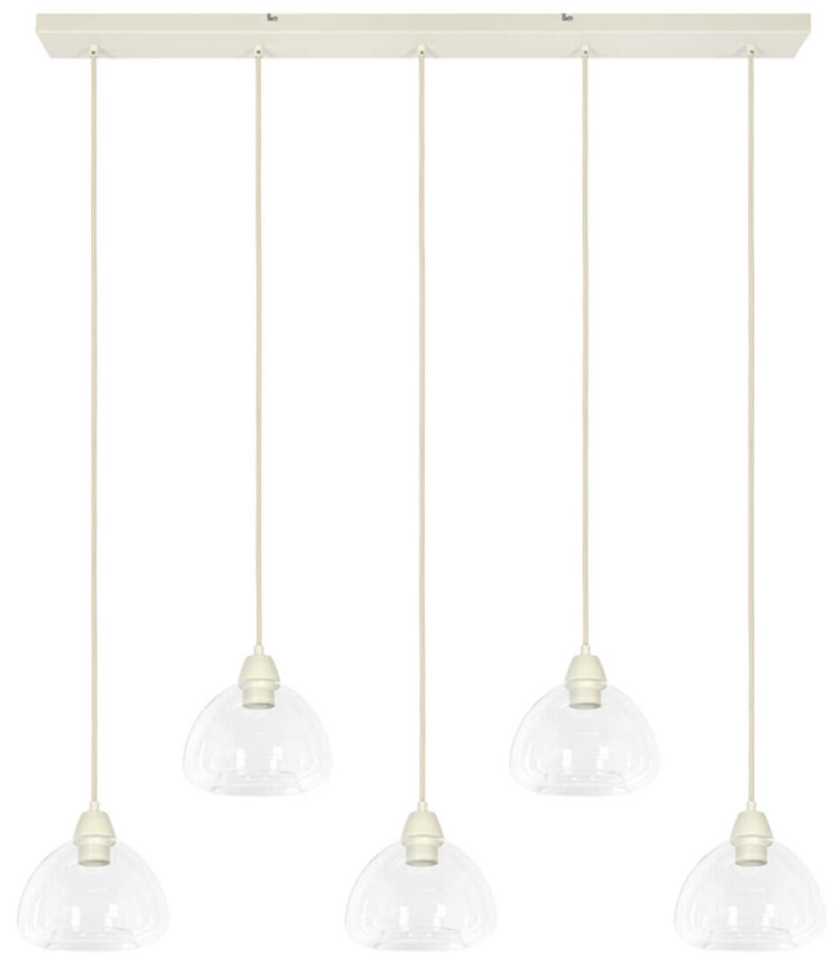 Hanglamp Bisho - Glas Helder+crème Light & Living Hanglamp 2982243