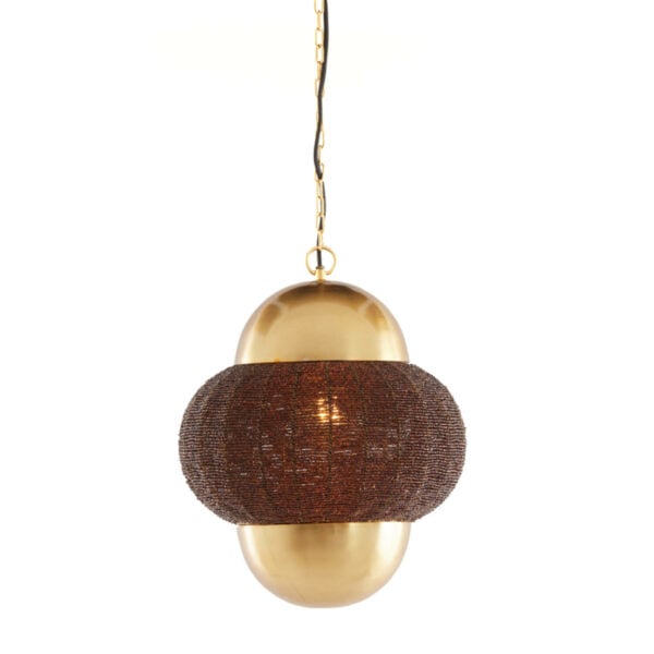 Hanglamp Cetara - Kralen Donker Bruin+brons Light & Living Hanglamp 2983364