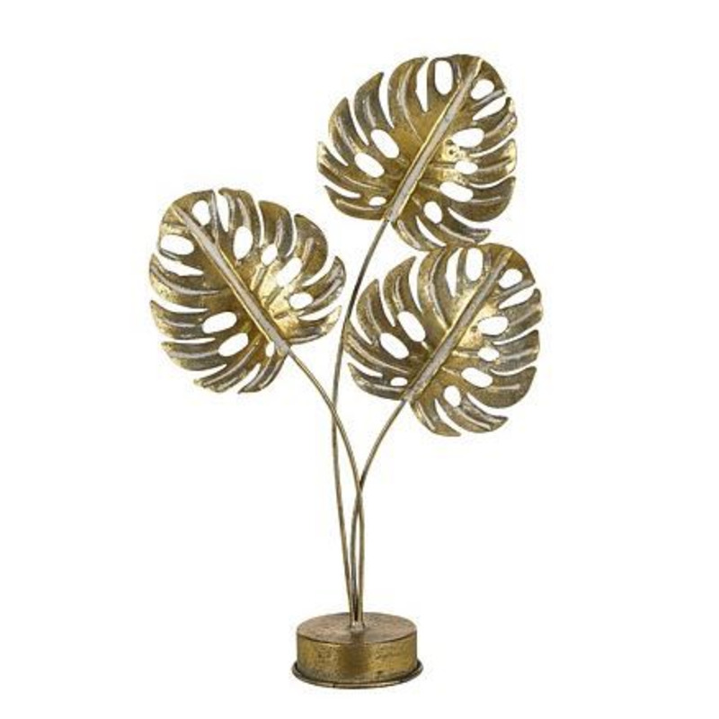 Pronto Wonen Ornament Mairengo blad M goud Goud Woonaccessoire