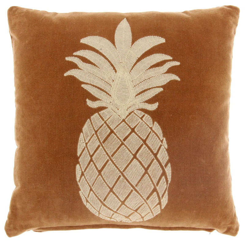 Pronto Wonen Sierkussen Gorduno ananas 45x45cm camel Cognac|Bruin Sierkussen