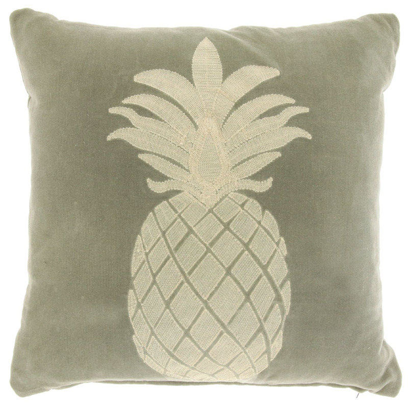 Pronto Wonen Sierkussen Gorduno ananas 45x45cm grijs Grijs Sierkussen